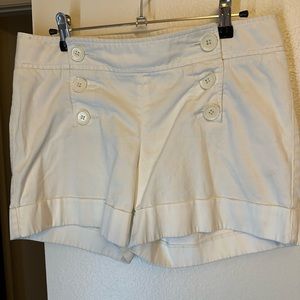 Express size 6 white sailor button shorts